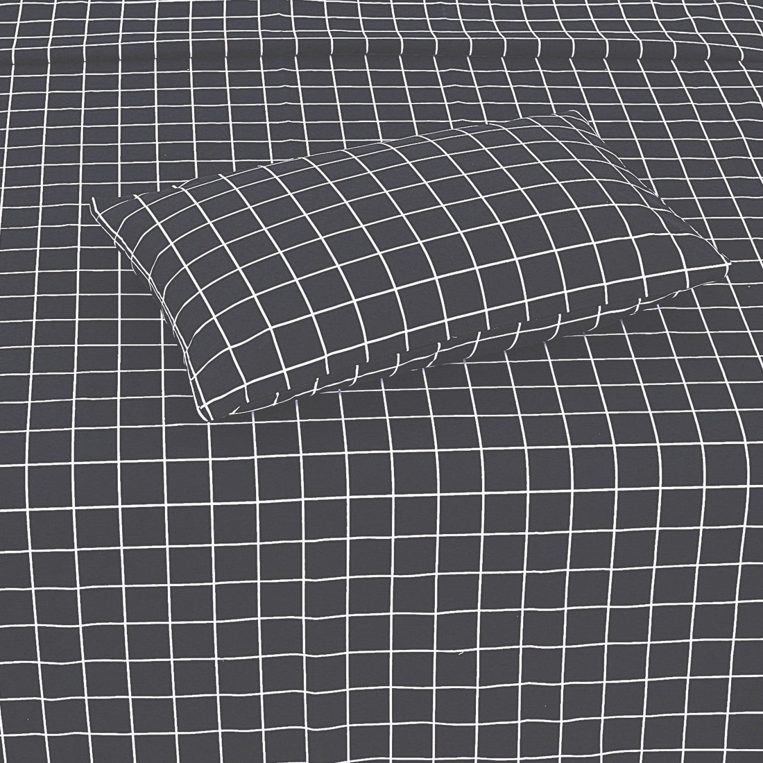 Charcoal Grey Geometry - Cotton