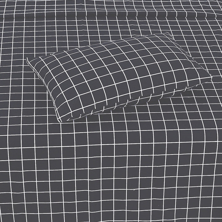 Charcoal Grey Geometry - Cotton